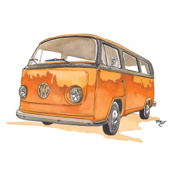 VW Volkswagen Combi T2 Orange