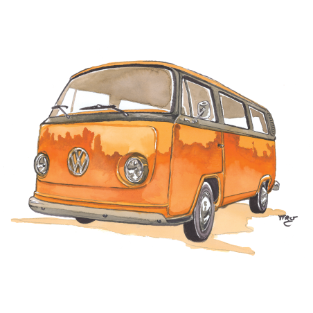 VW Volkswagen Combi T2 Orange