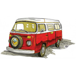 VW Volkswagen Combi T2 Rouge