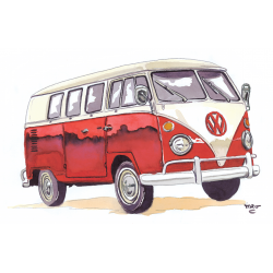 VW Volkswagen Combi T1 Rouge
