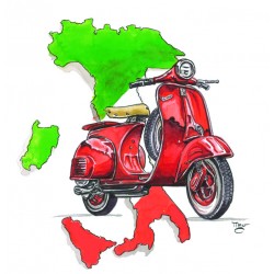 Vespa rouge Italie