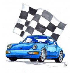 Porsche 964 bleue
