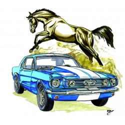 Ford Mustang bleue avec le...
