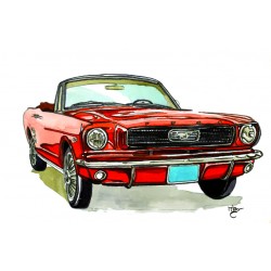 Ford Mustang cabrio rouge 67