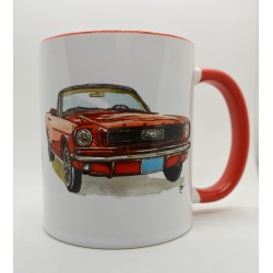 Mug Ford Mustang rouge cabrio