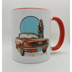 Mug Ford Mustang cabrio rouge