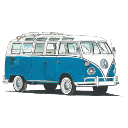 VW Volkswagen Combi T1 Bleu