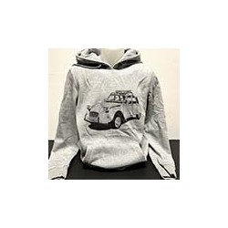 Pull gris 2cv phare carre
