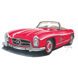 Mercedes 300 SL Cabrio Rouge