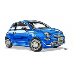 Fiat 500 bleue