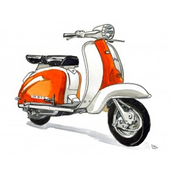 Vespa orange et blanche